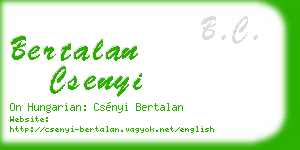 bertalan csenyi business card