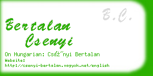 bertalan csenyi business card